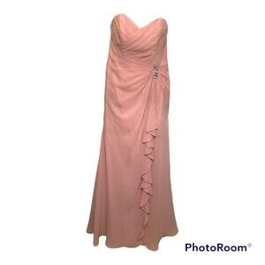 Alfred Angelo Dusty Pink Strapless Prom Dress Sz 11 Vintage